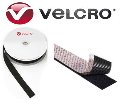 Ruban adhésif Velcro à crochets et boucles NOIR