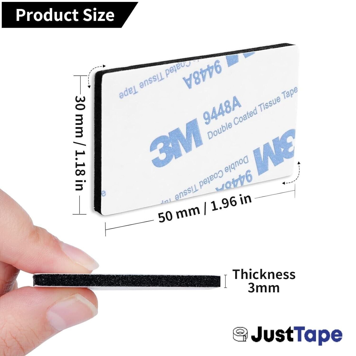 6 x 3M NUMBER PLATE STICKY PADS STRIPS Double Sided Tape SUPER STRONG 3M VHB