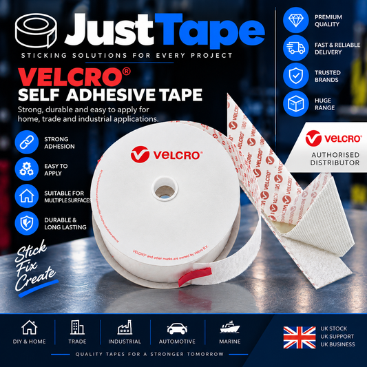 Velcro Adhesive Hook & Loop Tape WHITE