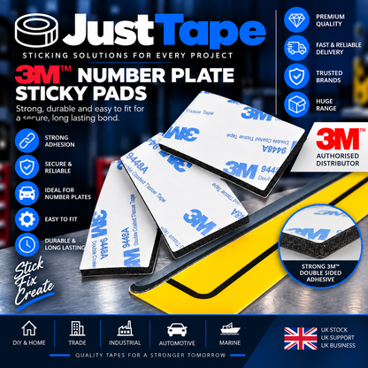 6 x BANDES AUTOCOLLANTES POUR PLAQUES D'IMMATRICULATION 3M