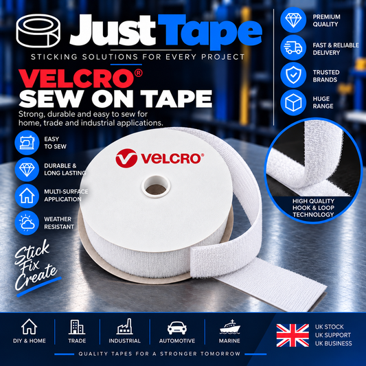 Velcro Sew On Hook & Loop Tape WHITE