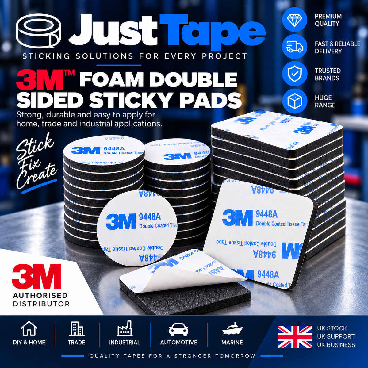 Tampons adhésifs double face 3M FOAM 