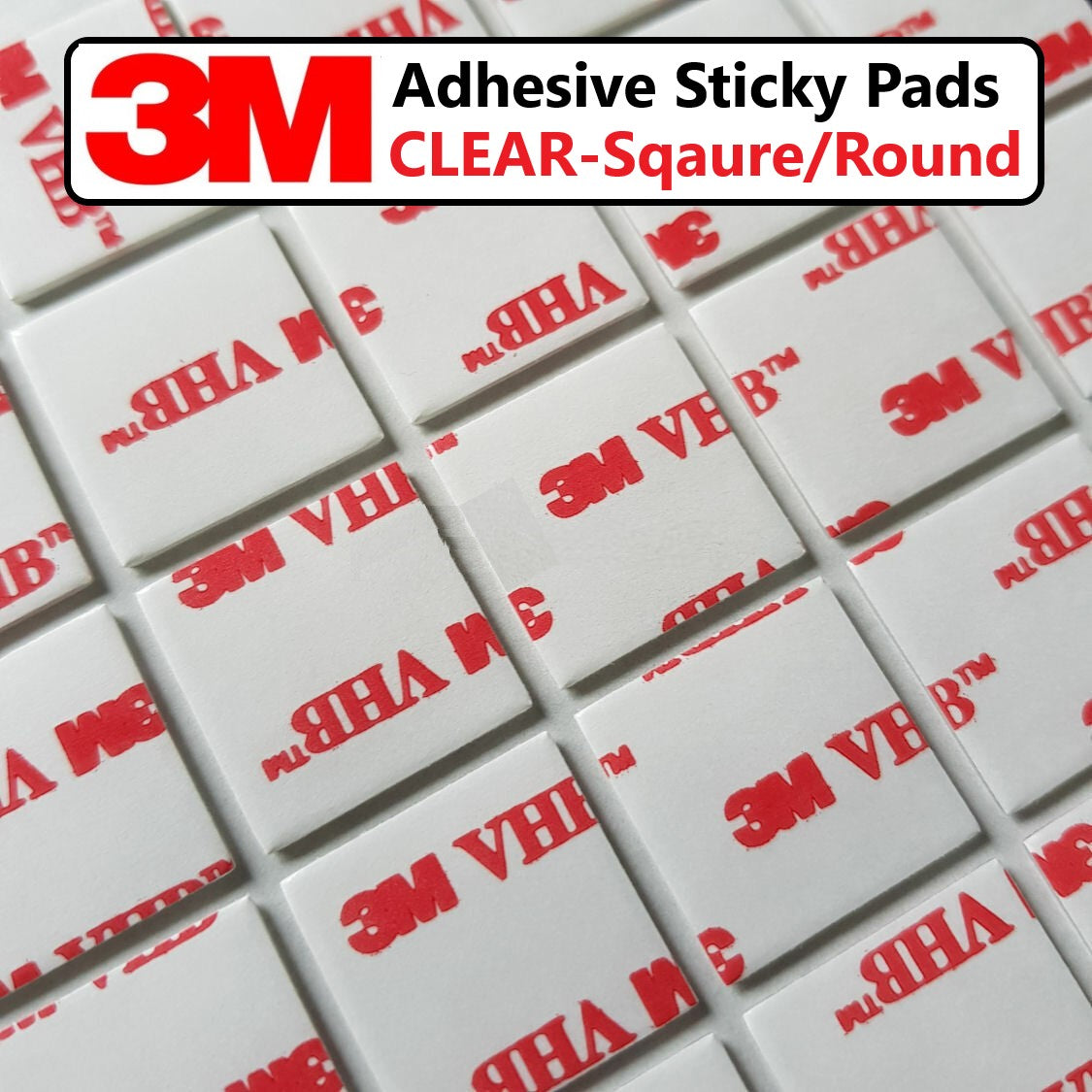 3M Double Sided Self Adhesive Sticky Pads Clear